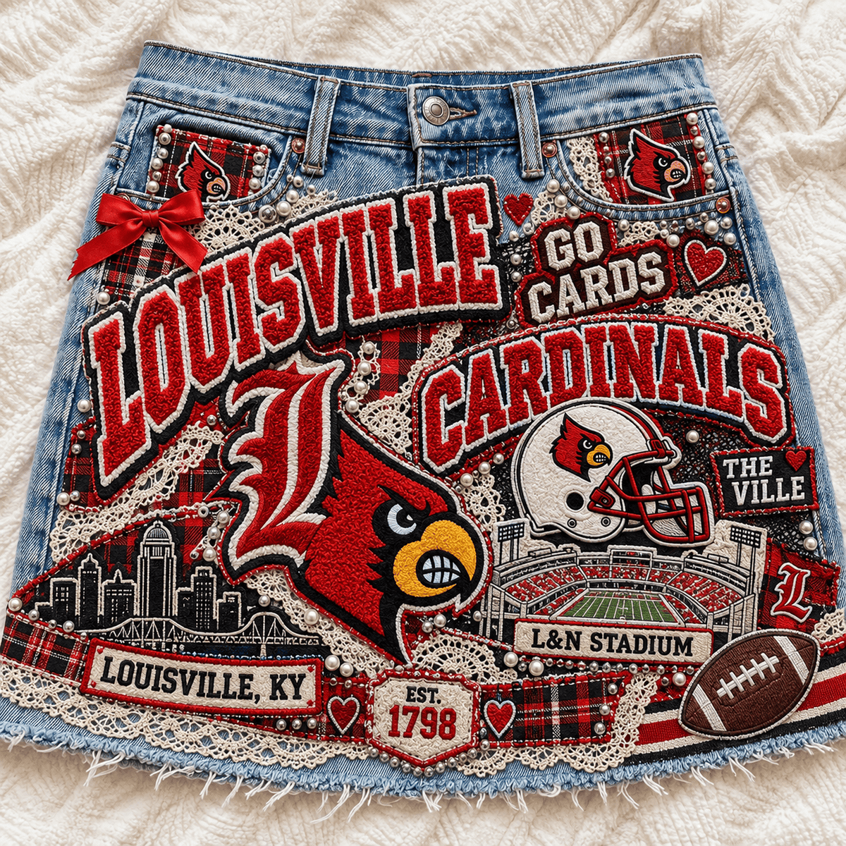 LVC Embellished Denim Skirt NTKO