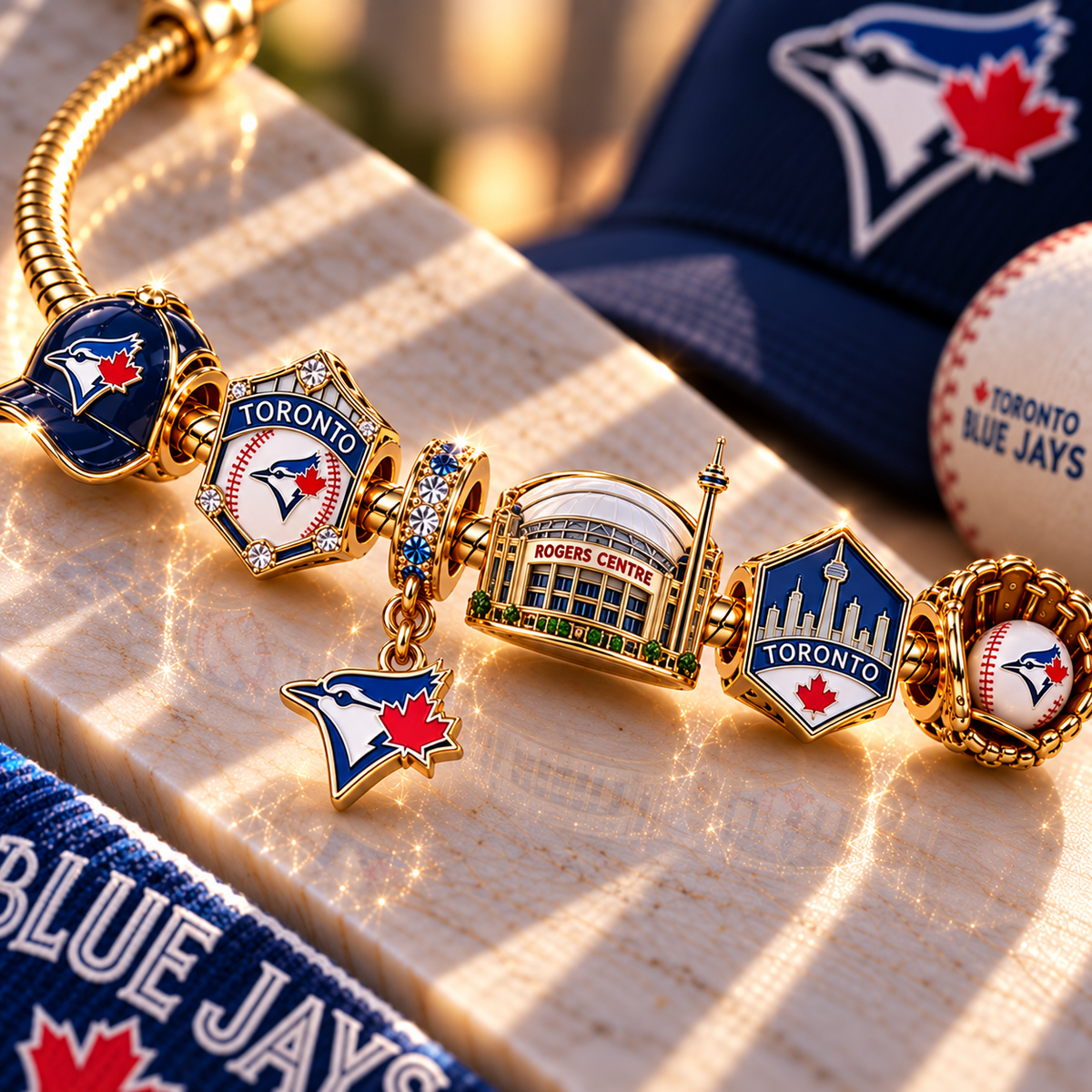 TBJ Gold Charm Bracelet Set NHVH