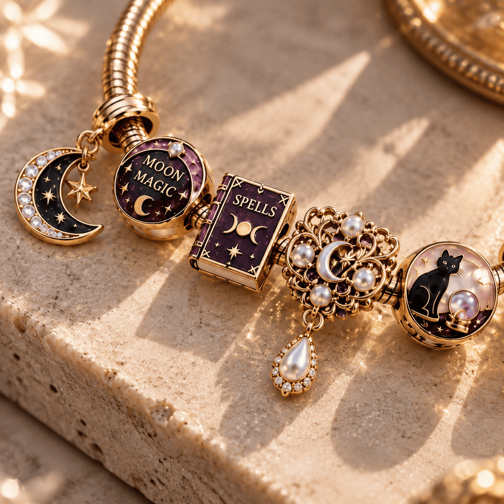 WAE Gold Charm Bracelet Set TTN