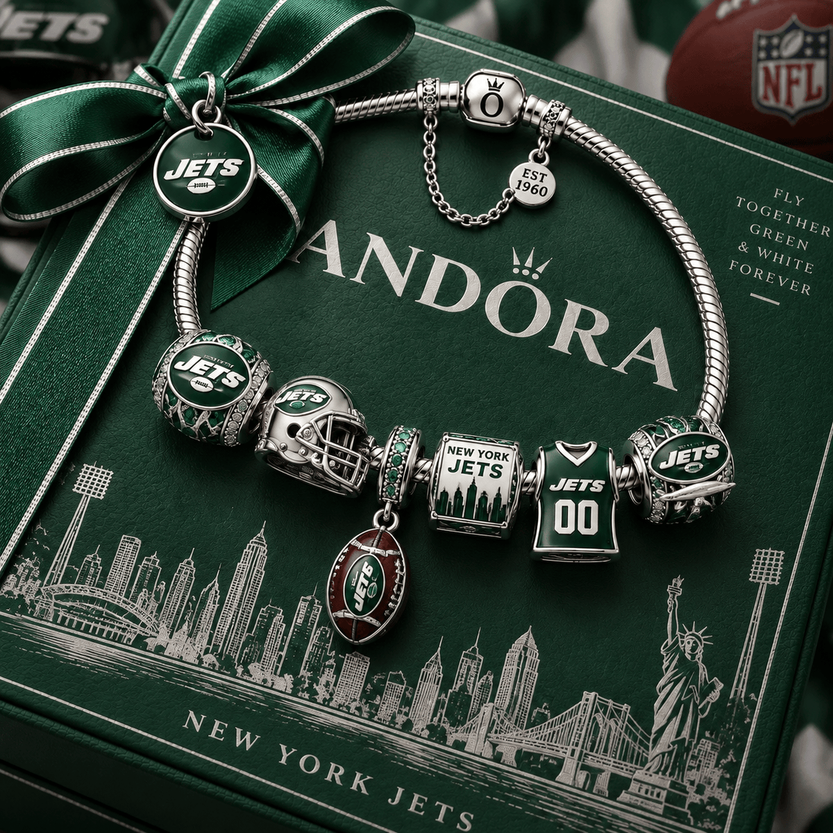 NYJ Silver Charm Bracelet Set PTT