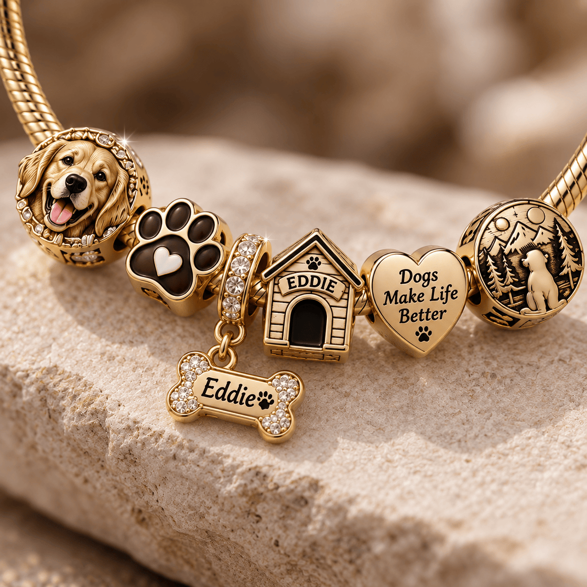 EDIE Gold Charm Bracelet Set PTT