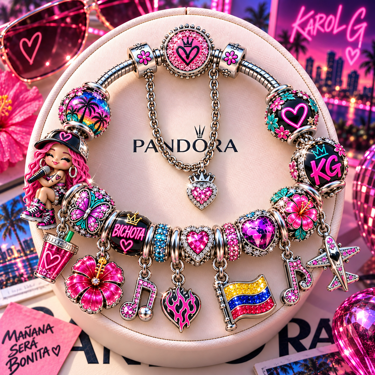 KRG Silver Charm Bracelet Set NTTB