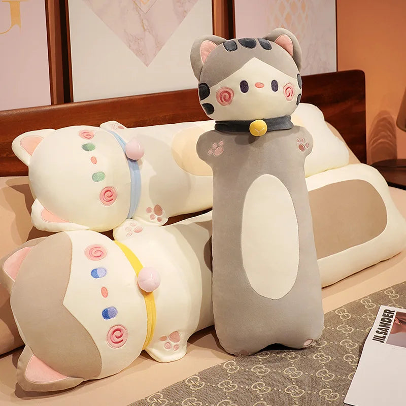 Long Cat Plush Body Pillow Creative Cute Cartoon Cat Plush Doll Sofa Bedroom Kawaii Decorative Body Pillow Sleeping Back Cushion